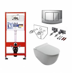 Комплект унитаз безободковый Galassia Dream и инсталляция TECE base kit 4в1